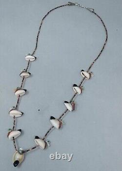 Vintage Duck Fetish Shell and Heishi Bead Necklace 25 inch
