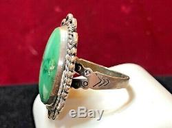 Vintage Estate Sterling Native American Indian Turquoise Ring Signed Royston