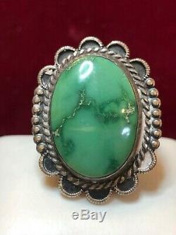 Vintage Estate Sterling Native American Indian Turquoise Ring Signed Royston