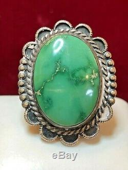 Vintage Estate Sterling Native American Indian Turquoise Ring Signed Royston