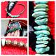 Vintage FLUTED NAVAJO PEARL + TURQUOISE STONE necklace bench bead 15 heishi
