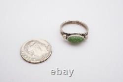 Vintage Fred Harvey Era Navajo Sterling Silver Turquoise Snake Ring Size 5.75