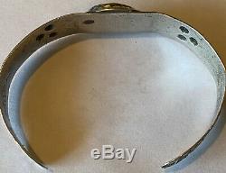 Vintage Fred Harvey Era Sterling Silver Turquoise Cuff Bracelet