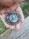 Vintage H. Spencer (Navajo) Turquoise Sterling Silver Horse Shoe Belt Buckle