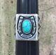 Vintage Horseshoe Sterling Silver Southwest Navajo Turquoise Ring Size5.5 9.1g