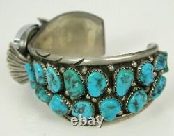 Vintage James Martin Navajo Turquoise Sterling Silver Timex Watch Cuff Bracelet