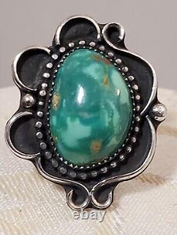 Vintage Joleen Yazzie Navajo Turquoise Ring 6 3/4 -Estate