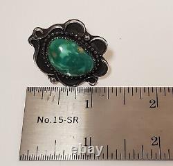 Vintage Joleen Yazzie Navajo Turquoise Ring 6 3/4 -Estate