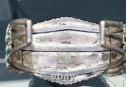 Vintage Larry Moses Begay Navajo Sterling Silver Turquoise Cluster Watch Cuff