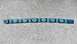 Vintage Larry Moses Begay Turquoise Cluster Concho Belt Sleeping Beauty Turq