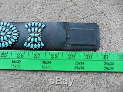 Vintage Larry Moses Begay Turquoise Cluster Concho Belt Sleeping Beauty Turq