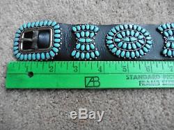 Vintage Larry Moses Begay Turquoise Cluster Concho Belt Sleeping Beauty Turq