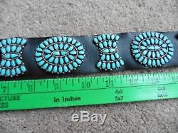 Vintage Larry Moses Begay Turquoise Cluster Concho Belt Sleeping Beauty Turq