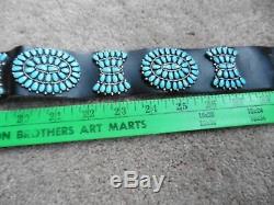 Vintage Larry Moses Begay Turquoise Cluster Concho Belt Sleeping Beauty Turq