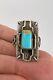 Vintage Lee Begay Navajo Tufa Sandcast Sterling Silver Blue Gem Turquoise Ring