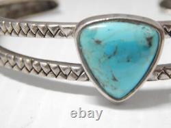 Vintage MID Century Navajo Indian Sterling Silver Turquoise Bracelet