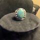 Vintage Mans Navajo Sterling Turquoise Ring Signed H Cortez Size 10