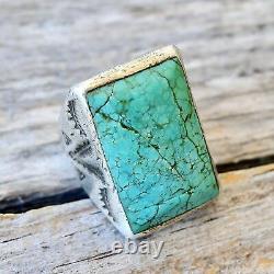 Vintage Mens Turquoise Ring Size 8 Bell Trading Post Southwest Sterling Old Pawn