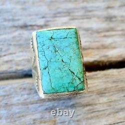 Vintage Mens Turquoise Ring Size 8 Bell Trading Post Southwest Sterling Old Pawn