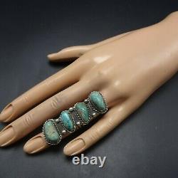 Vintage NAVAJO Sterling Silver NATURAL TURQUOISE Quartz Inclusions RING size 6