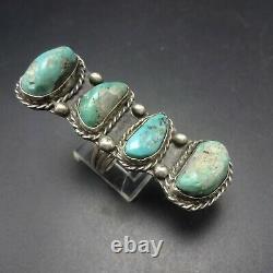 Vintage NAVAJO Sterling Silver NATURAL TURQUOISE Quartz Inclusions RING size 6
