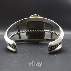Vintage NAVAJO Sterling Silver & ROYSTON TURQUOISE Cuff BRACELET 65.9g