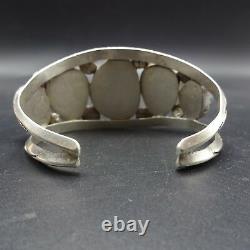 Vintage NAVAJO Sterling Silver & Sleeping Beauty TURQUOISE Cuff BRACELET 58.9g