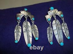 Vintage NAVAJO Sterling Silver/Turquoise, hand made, signed ship free