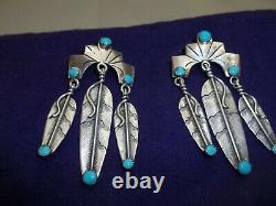 Vintage NAVAJO Sterling Silver/Turquoise, hand made, signed ship free