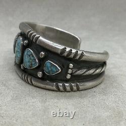 Vintage Na Navajo Carl Begay C Sunrise Turquoise Bracelet Cuff 61 Grams