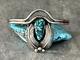 Vintage Native American Herbert Harvey Navajo Turquoise nugget silver Bracelet