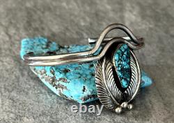 Vintage Native American Herbert Harvey Navajo Turquoise nugget silver Bracelet