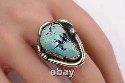 Vintage Native American Navajo 925 Sterling Silver Turquoise Ring Size 6