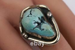 Vintage Native American Navajo 925 Sterling Silver Turquoise Ring Size 6