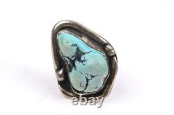 Vintage Native American Navajo 925 Sterling Silver Turquoise Ring Size 6