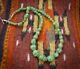 Vintage Native American Navajo Green Turquoise Bead Necklace with Silver
