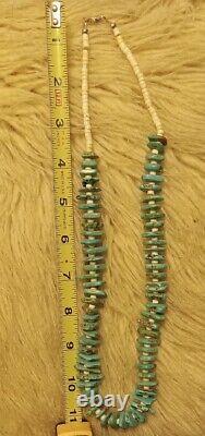 Vintage Native American, Navajo Sterling Silver & Kingman Turquoise Necklace