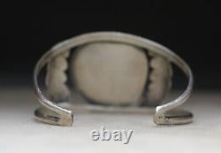 Vintage Native American Navajo Sterling Silver Turquoise Cuff Bracelet