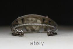 Vintage Native American Navajo Sterling Silver Turquoise Cuff Bracelet