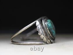 Vintage Native American Navajo Sterling Silver Turquoise Cuff Bracelet