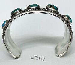 Vintage Native American Navajo Sterling Silver Turquoise Cuff Bracelet Nice