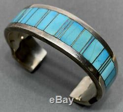 Vintage Native American Navajo Sterling Silver Turquoise Cuff Bracelet THICK