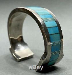 Vintage Native American Navajo Sterling Silver Turquoise Cuff Bracelet THICK