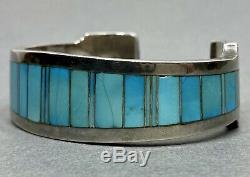 Vintage Native American Navajo Sterling Silver Turquoise Cuff Bracelet THICK