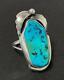 Vintage Native American Navajo Sterling Silver & Turquoise Ring Artisan Crafted