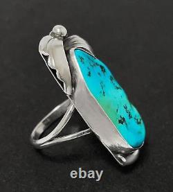 Vintage Native American Navajo Sterling Silver & Turquoise Ring Artisan Crafted