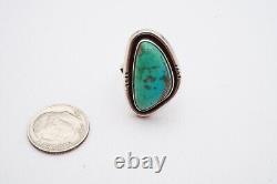 Vintage Native American Navajo Sterling Silver Turquoise Ring Size 6