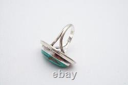 Vintage Native American Navajo Sterling Silver Turquoise Ring Size 6