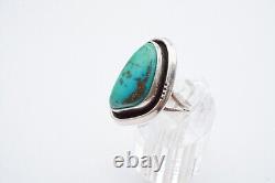 Vintage Native American Navajo Sterling Silver Turquoise Ring Size 6