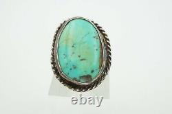 Vintage Native American Navajo Sterling Silver Turquoise Ring Size 6.5 A1